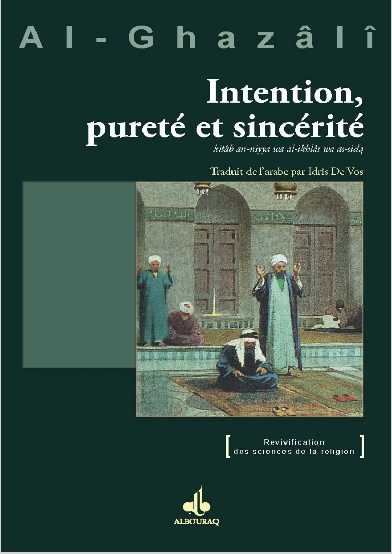 Couverture du livre Intention, pureté et sincérité